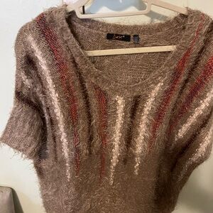 Dex V-Neck Sweater in Brown and Red